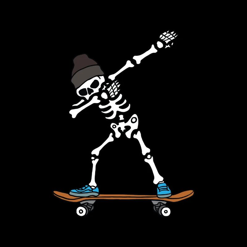 Dabbing Skelett auf Skateboard Geschenk