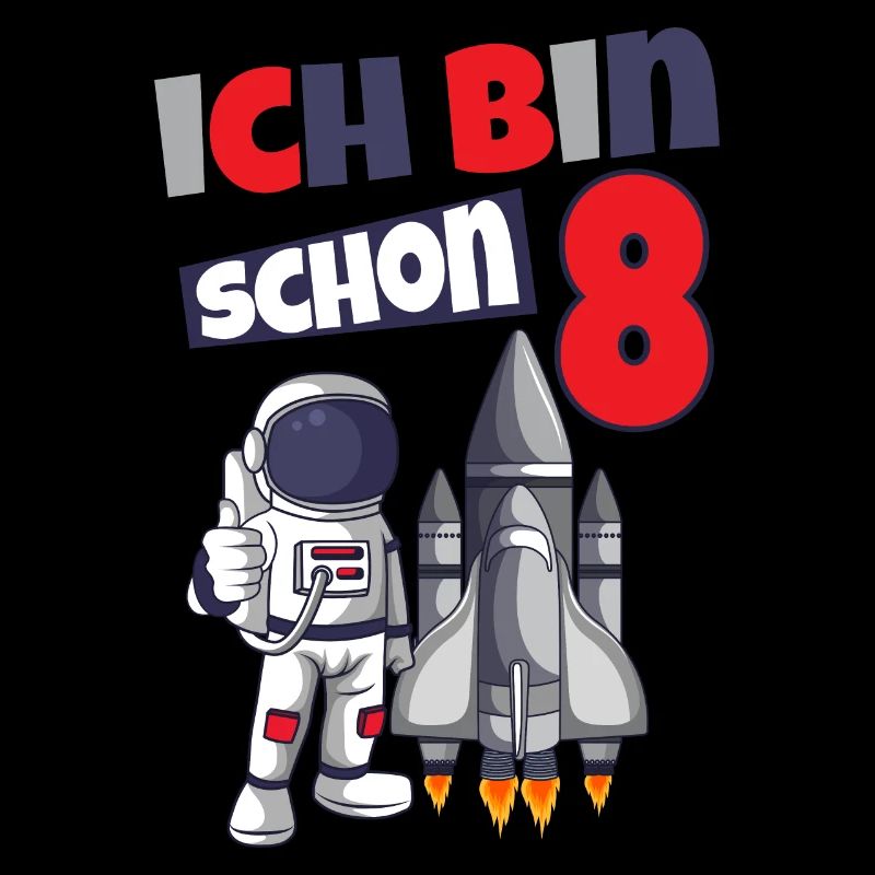 8th Birthday Astronaut 8 Years Space