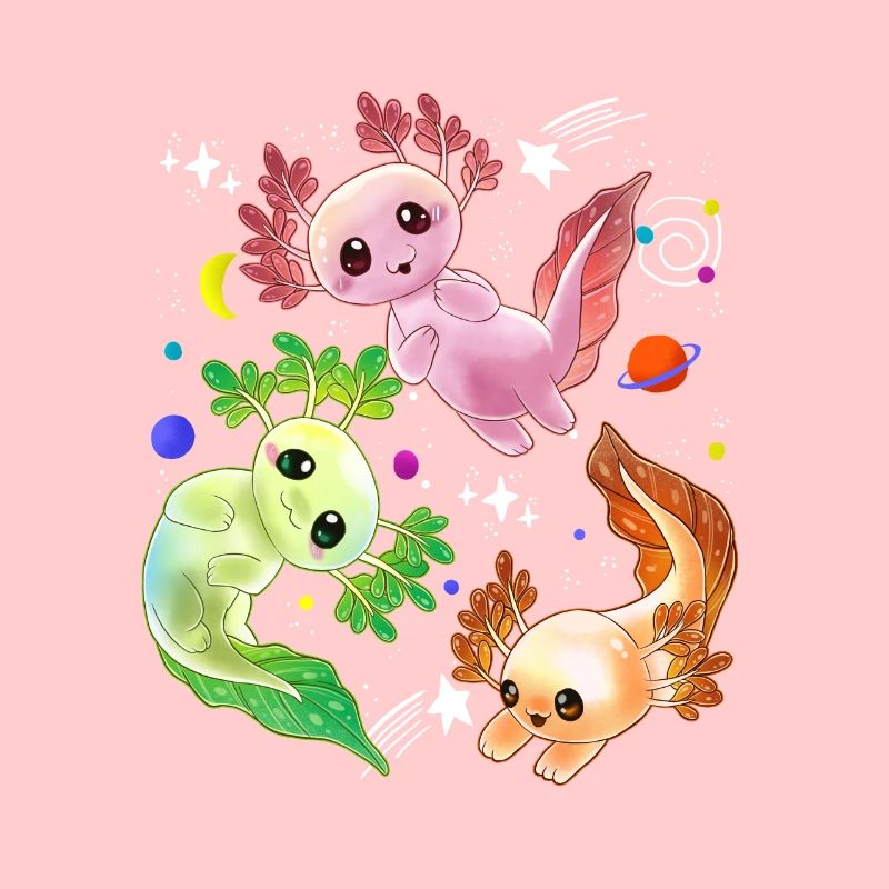 Axolotl Space Kawaii Space Rocket Astronaut Pla