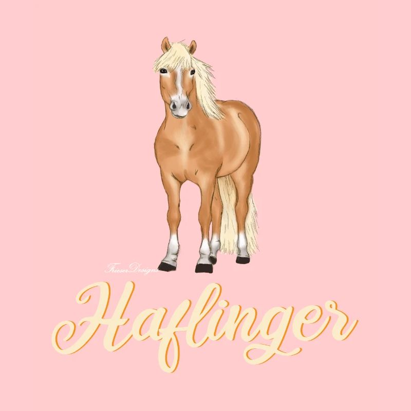 schöner Haflinger mit heller Schrift
