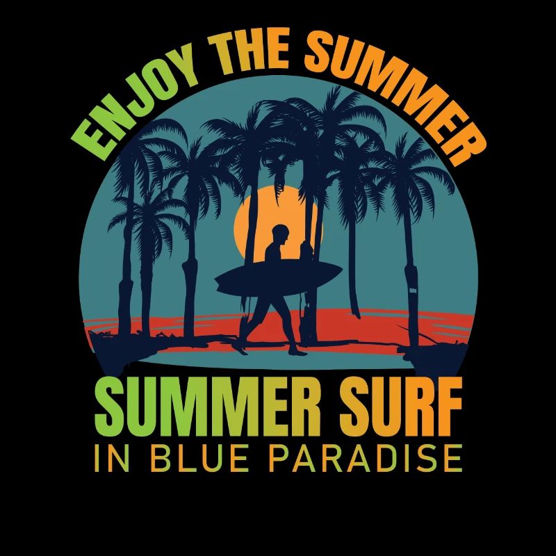 Surffer Surfboard Vintage Summer Surf