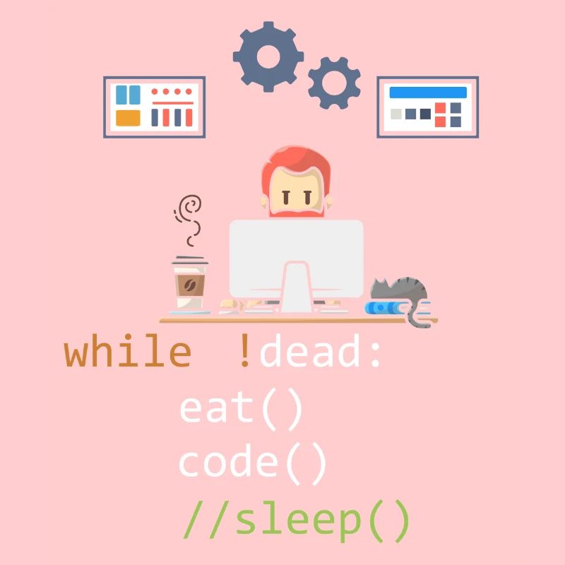 Dead Eat Code Sleep Funny Programming Computer Pro