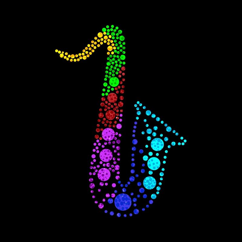 Retro Saxophone Musical Instrument Circular Shape