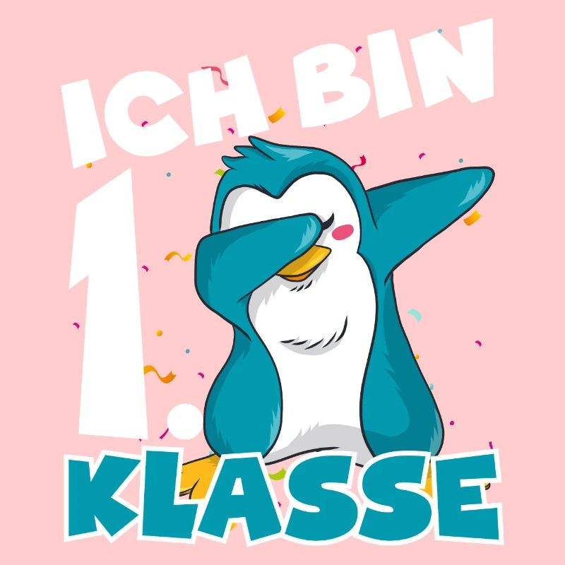 Ich bin erste Klasse Pinguin Einschulung