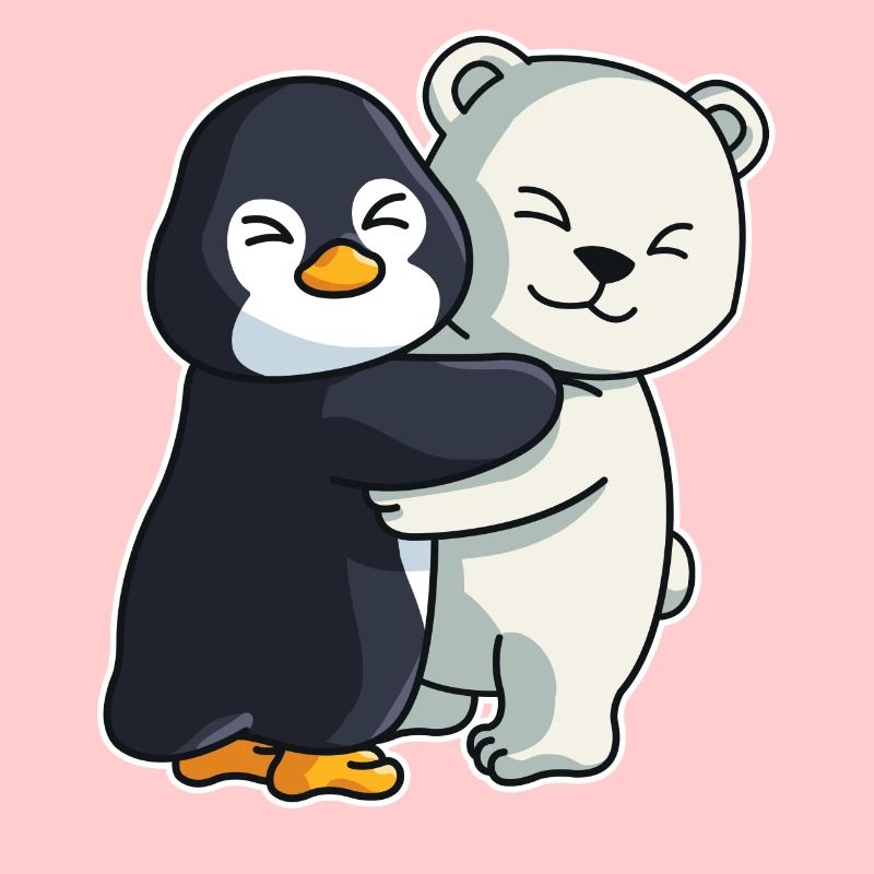 Penguin Icebear Polar bear Cuddle Valentine's Day
