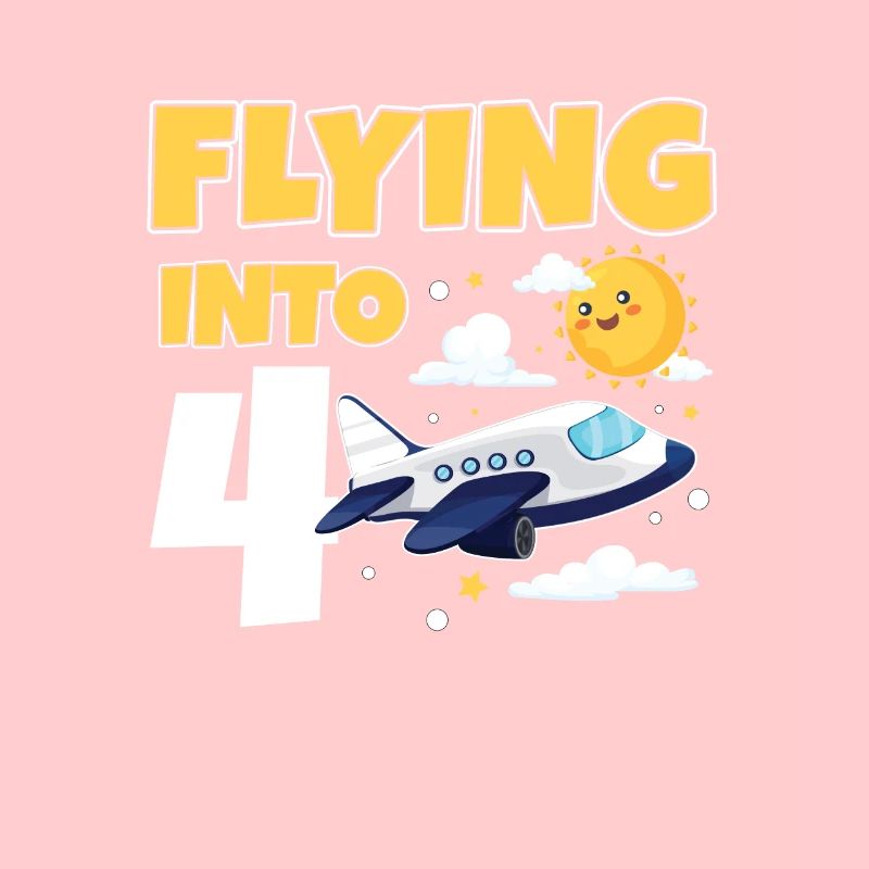Flying Into 4 Avion Pilote 4 ans 4e anniversaire