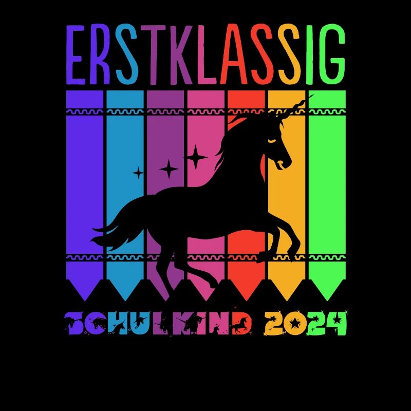 Erstklassig Einhorn ABC Schulkind 2024