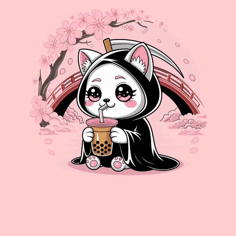 Grim Reaper Anime Chat Cerisier Fleur