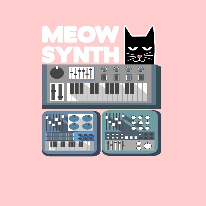 Modular Analog Synthesizer Katze Katzen Spruch
