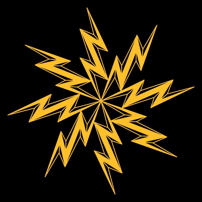 star electric shock danger sign lightning symbol cable
