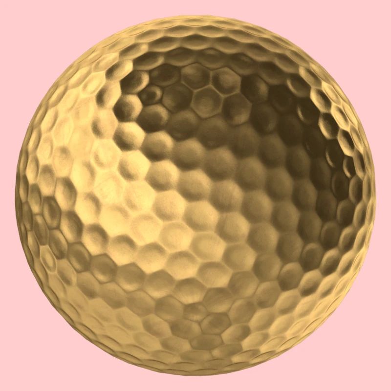 Balle de golf dorée 3D