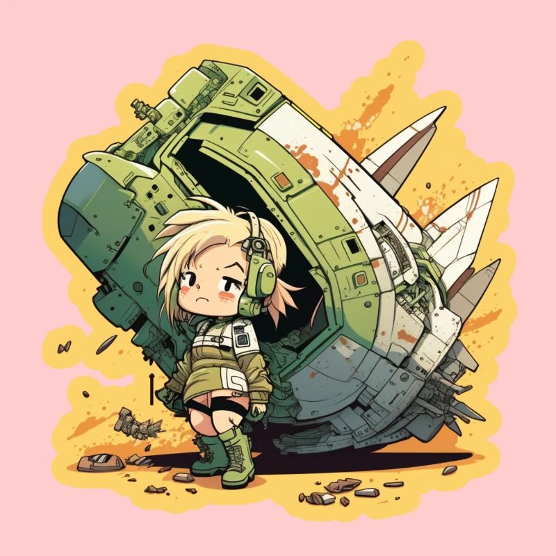 Süßes Mädchen, Pilot und Raumschiff