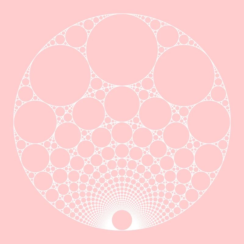 White Nested Apollonian Gasket Math Fractal