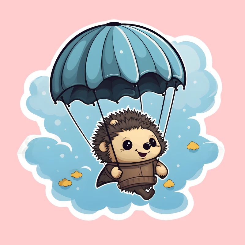 Hérisson avec parachute
