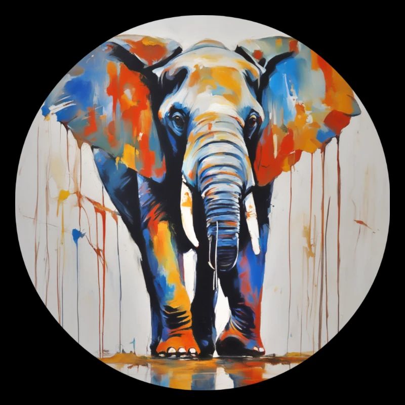 Elefant im Farbeimer