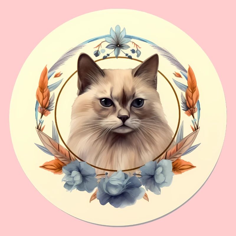 Burmesische Katze Boho Elemente, Katzen