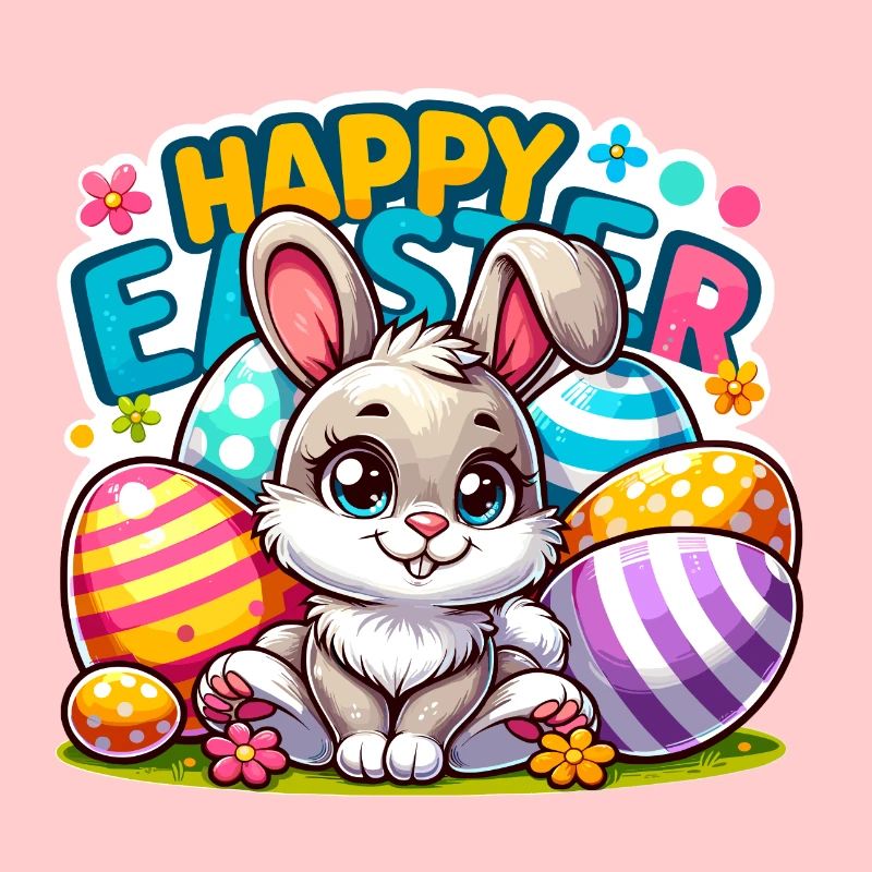 Happy Easter - Easter Bunny Illustration