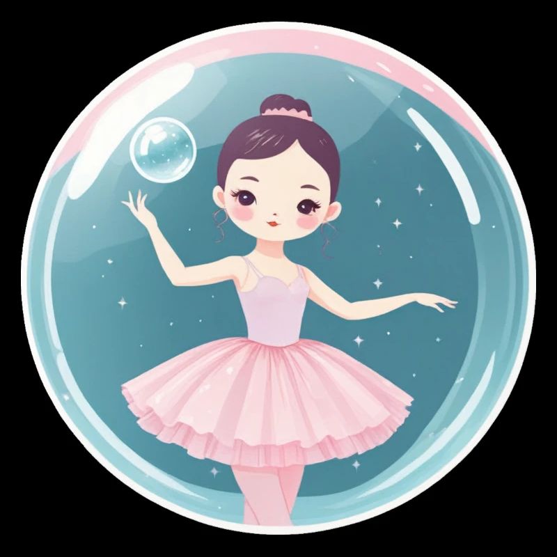Pretty prima ballerina in a bubble