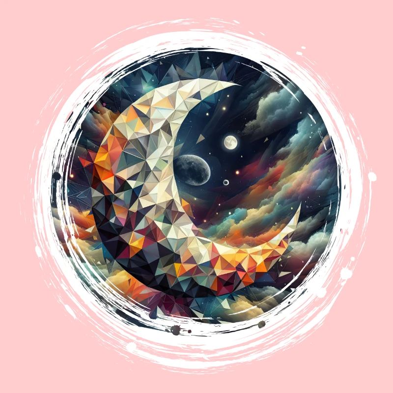 Moon Vector Triangles Space Nebula