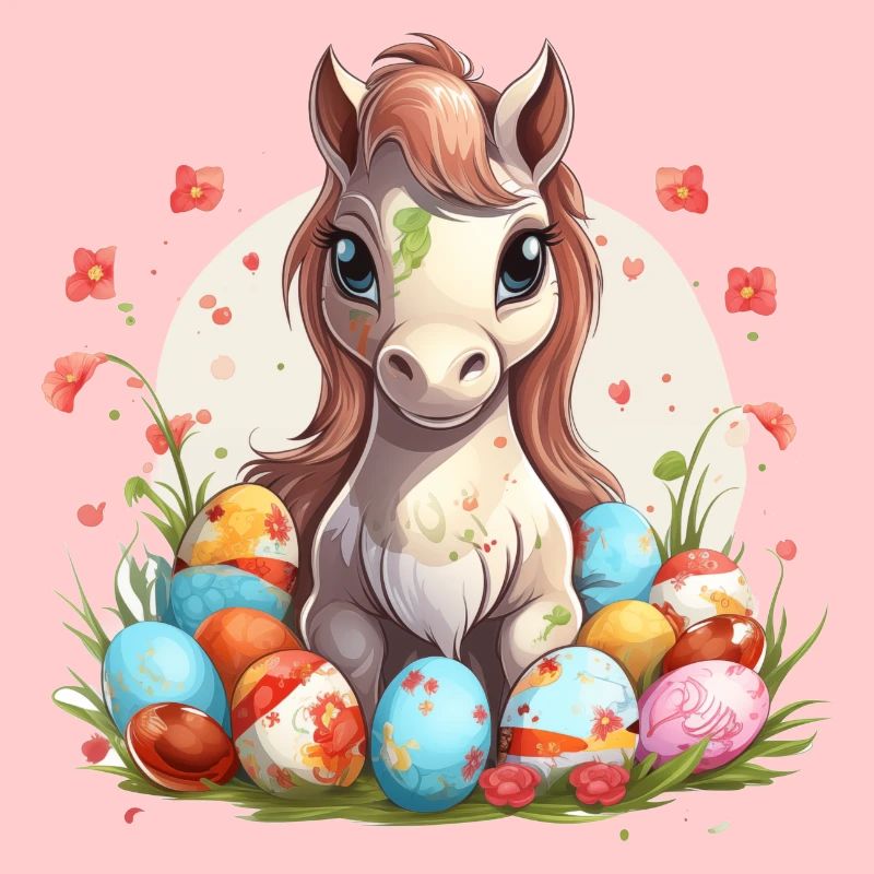 Easter eggs with bangs