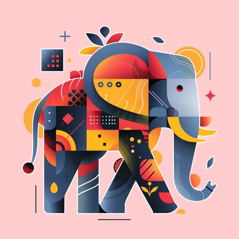 Elefant | abstraktes Kunstwerk