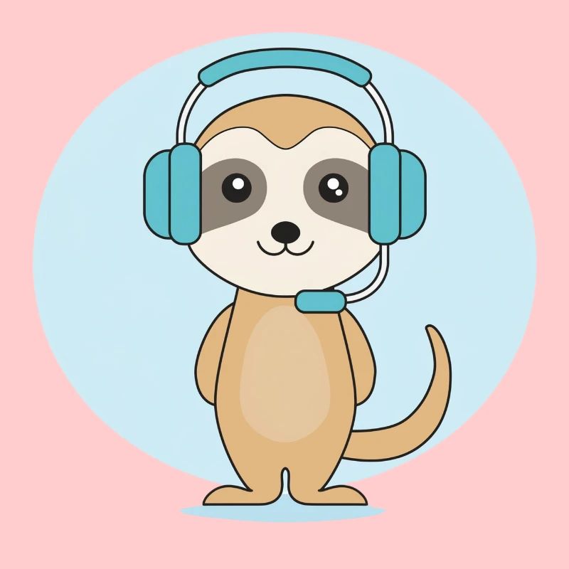 Erdmännchen mit Headset