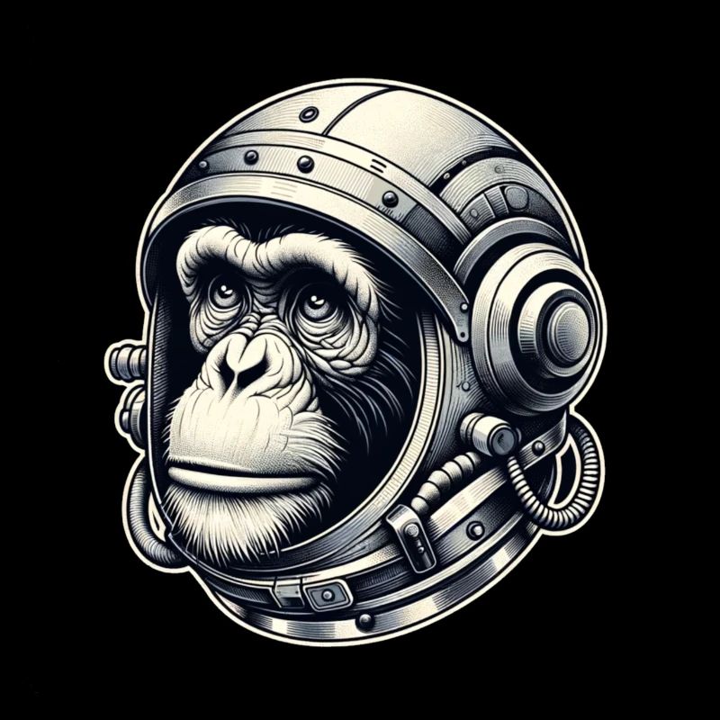 Silver space chimpanzee