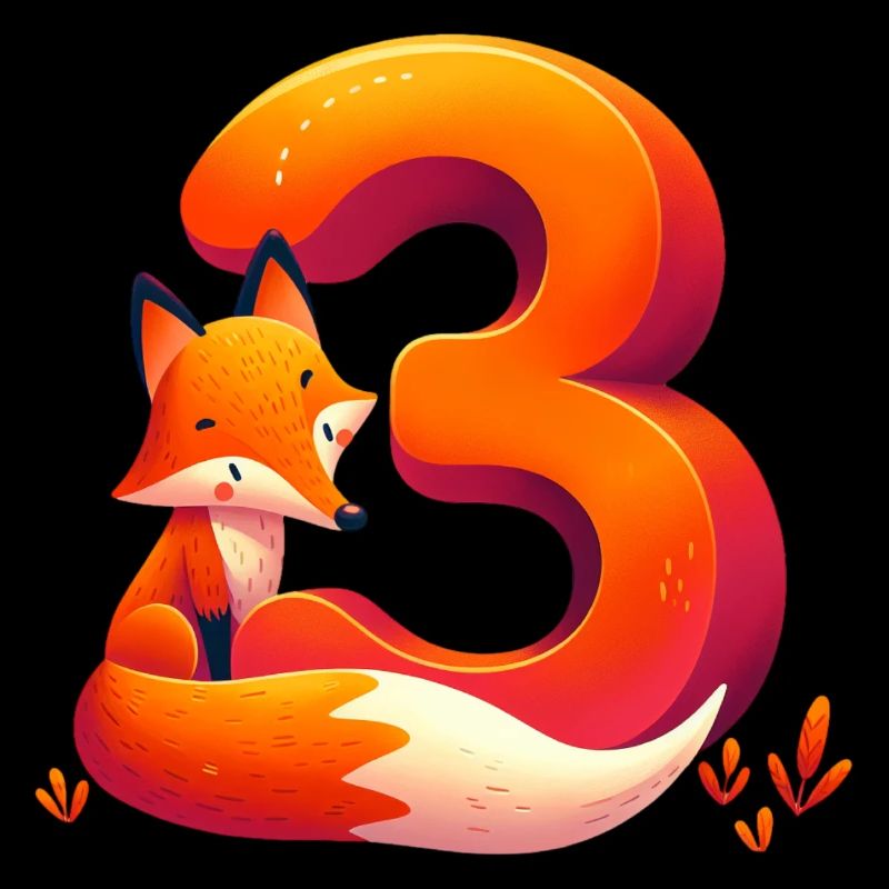 Children's design fox – Creative animal numbers