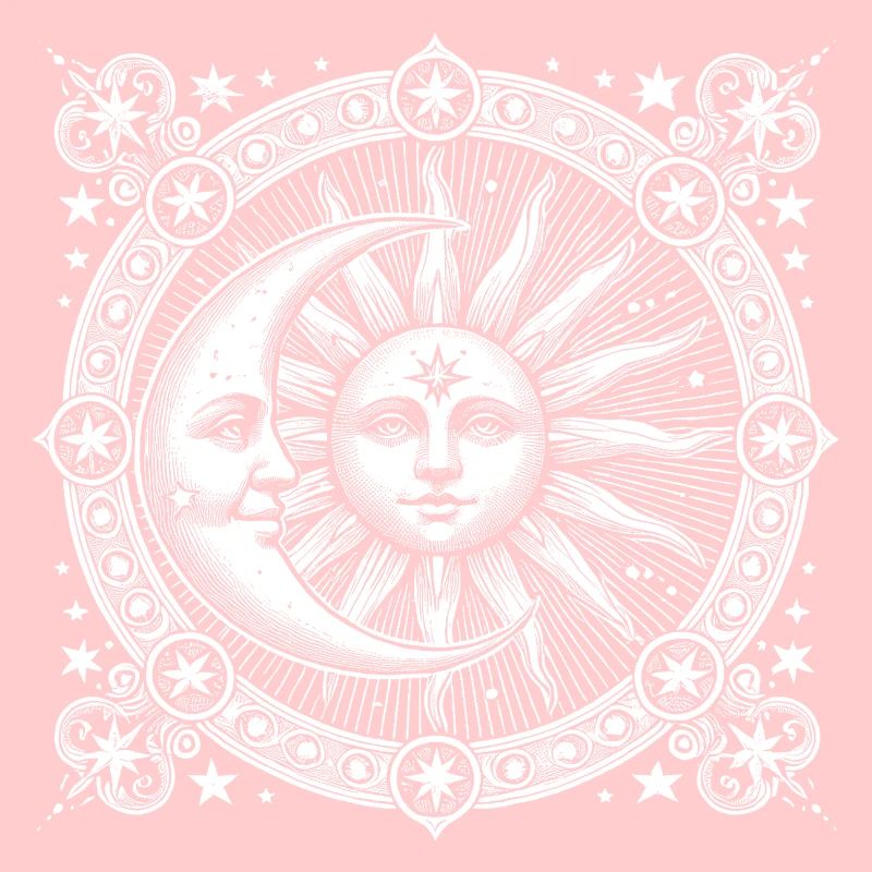 Sonne und Mond mit Gesicht