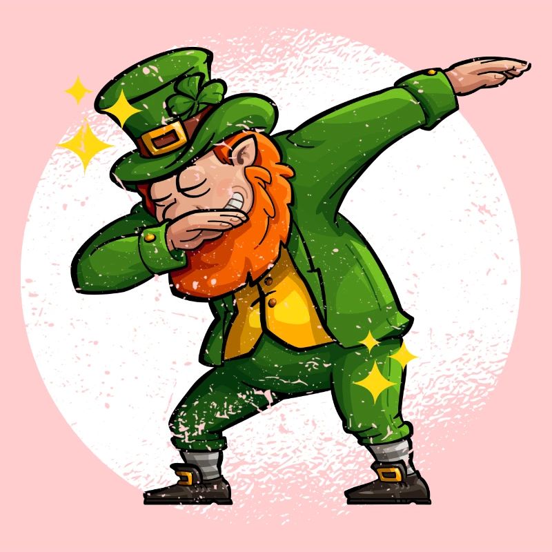 Dabbing Leprechaun St. Patricks Day Irisches Klee