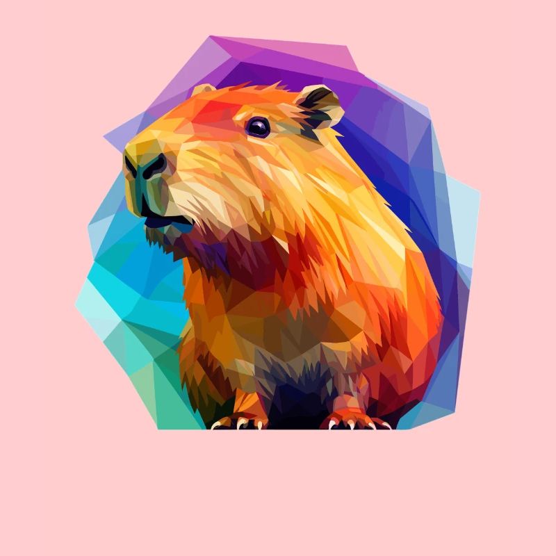 Capybara Low Polygon Design