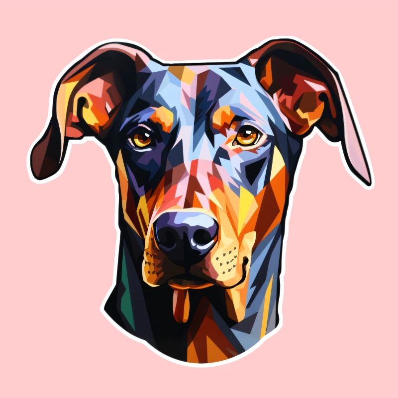 Dobermannkopf psychedelisch