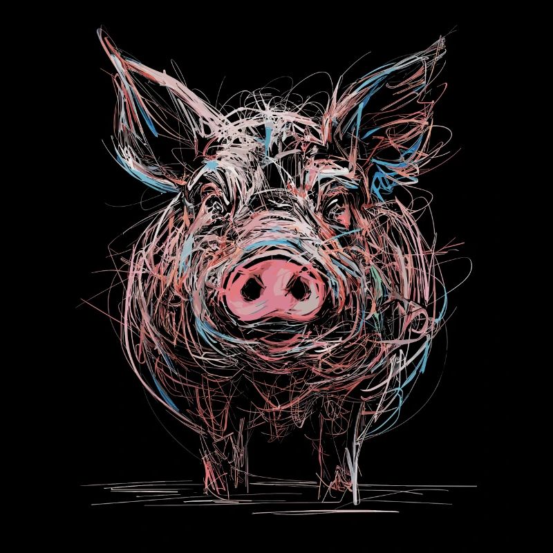 Dessin abstrait de cochon Illustration d’animal