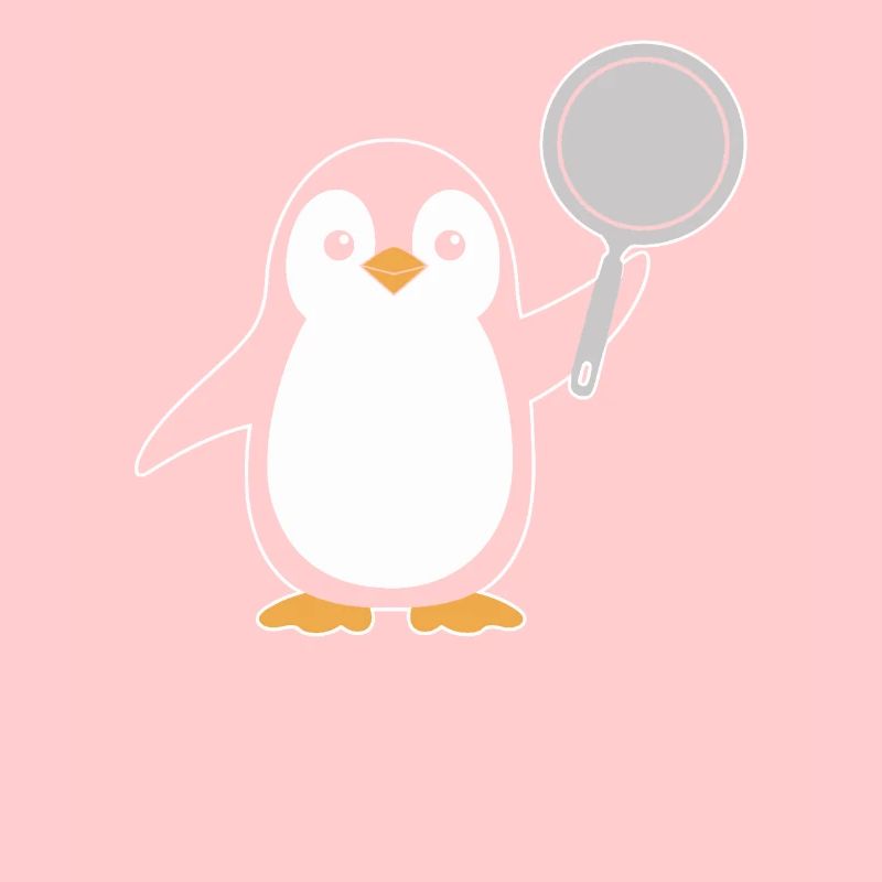 Pingouin avec des illustrations de casserole pour