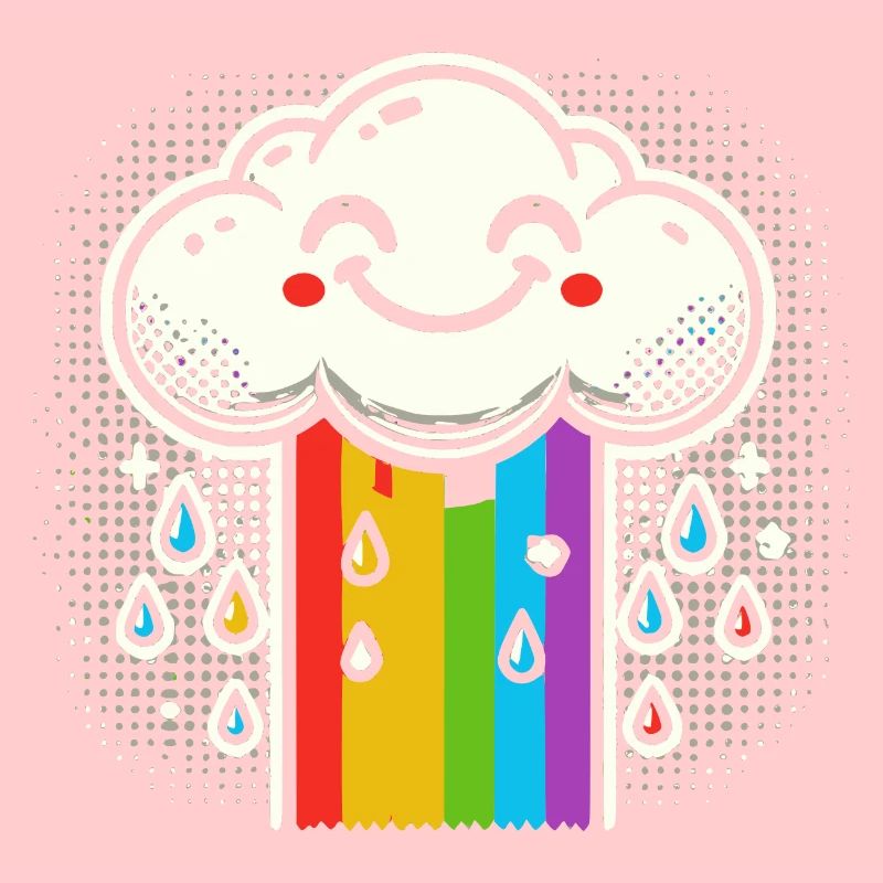 Laughing Cloud with Rainbow Comic Art