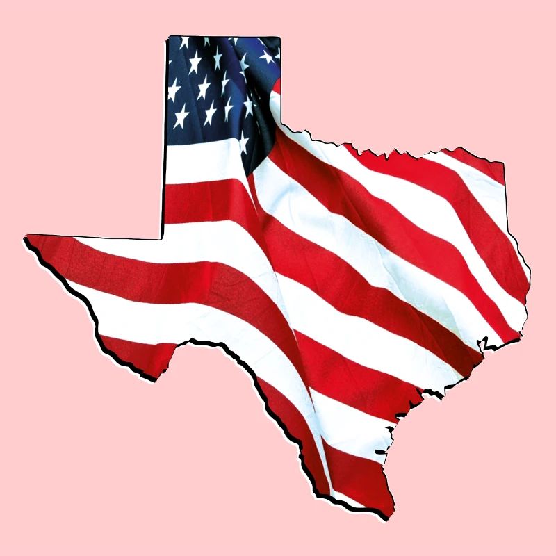USA Flag in Texas State Map
