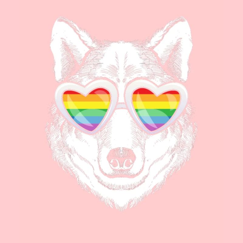 LGBTQ Rainbow Regenbogen Wolf Gay Pride Geschenk