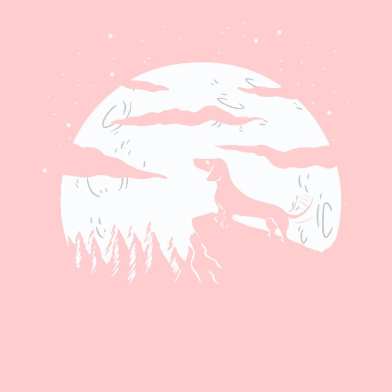 Dachshund Magic Night Full Moon Starry Sky