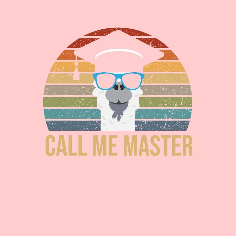 Call Me Master Lama With Glasses And Mortarboard