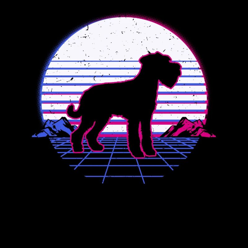Schnauzer Hund Retro Vintage Retrowave