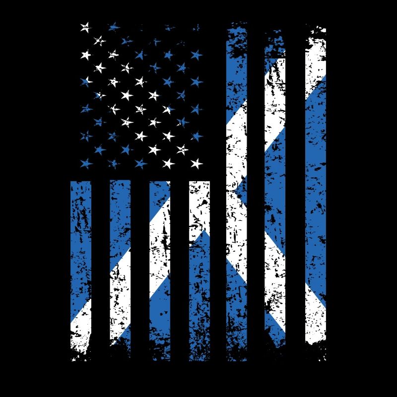 Half Scots Half American USA Scotland Flag