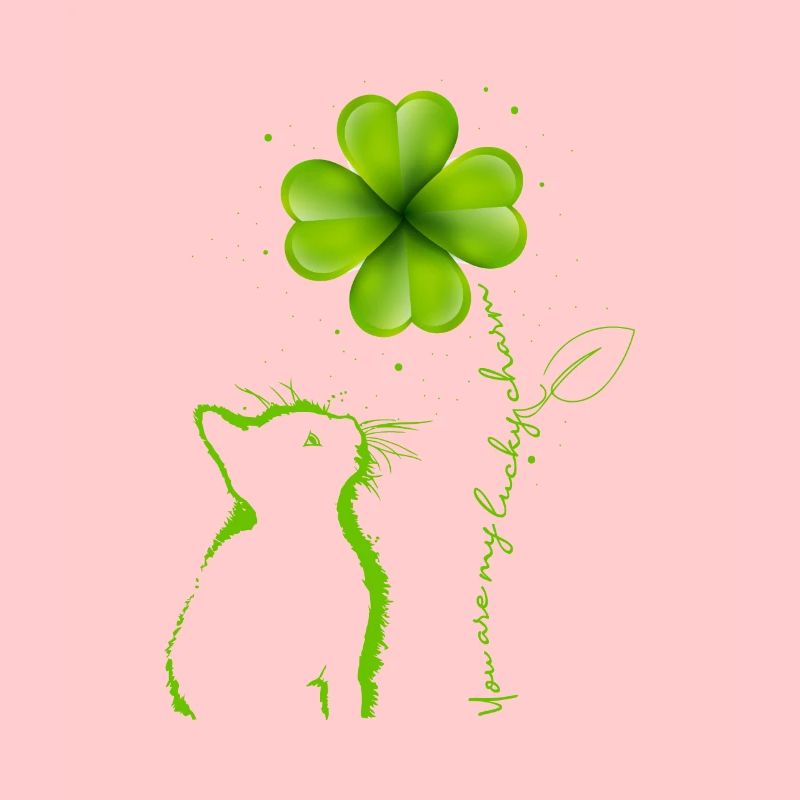 Tu es mon lucky charm cat Cloverleaf