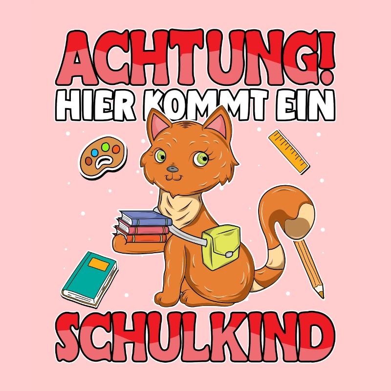 Achtung hier kommt ein Schulkind Katze Schule