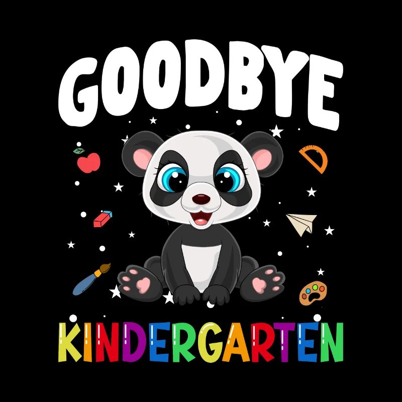 Goodbye Kindergarten Panda Einschulung Schule