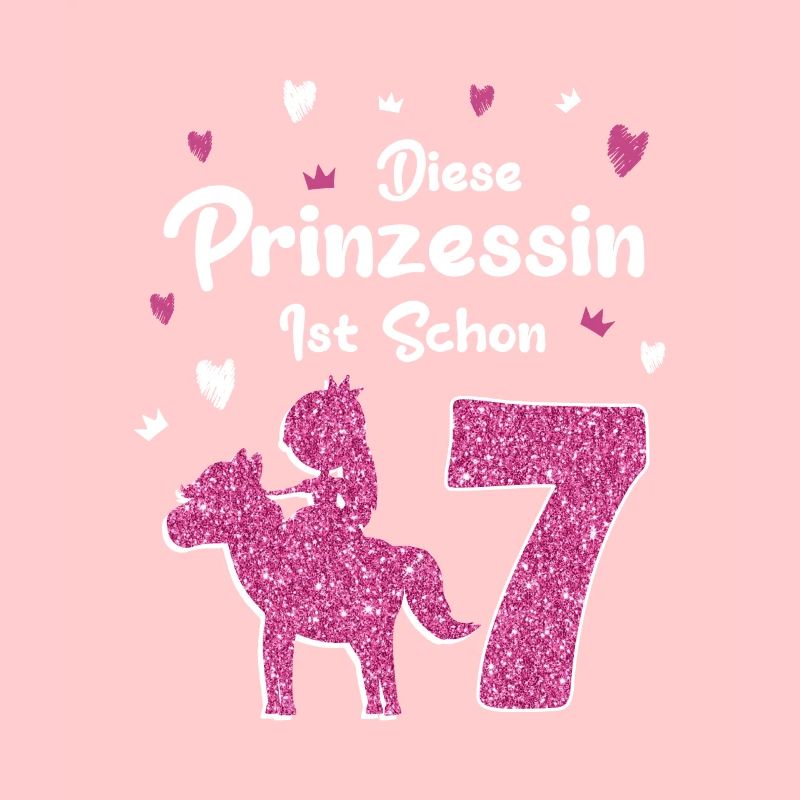 Geburtstag 7 Jahre Pferd Prinzessin