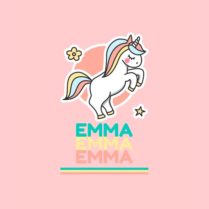 Emma Prénom Cadeau Douce Licorne