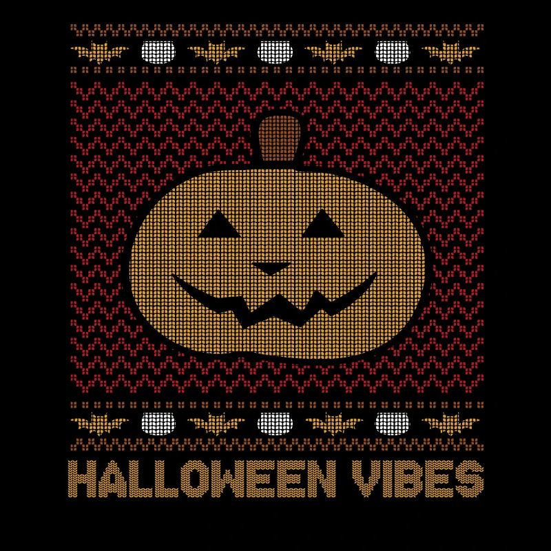 Stitch Pattern Pumpkin Creature Vibes Halloween