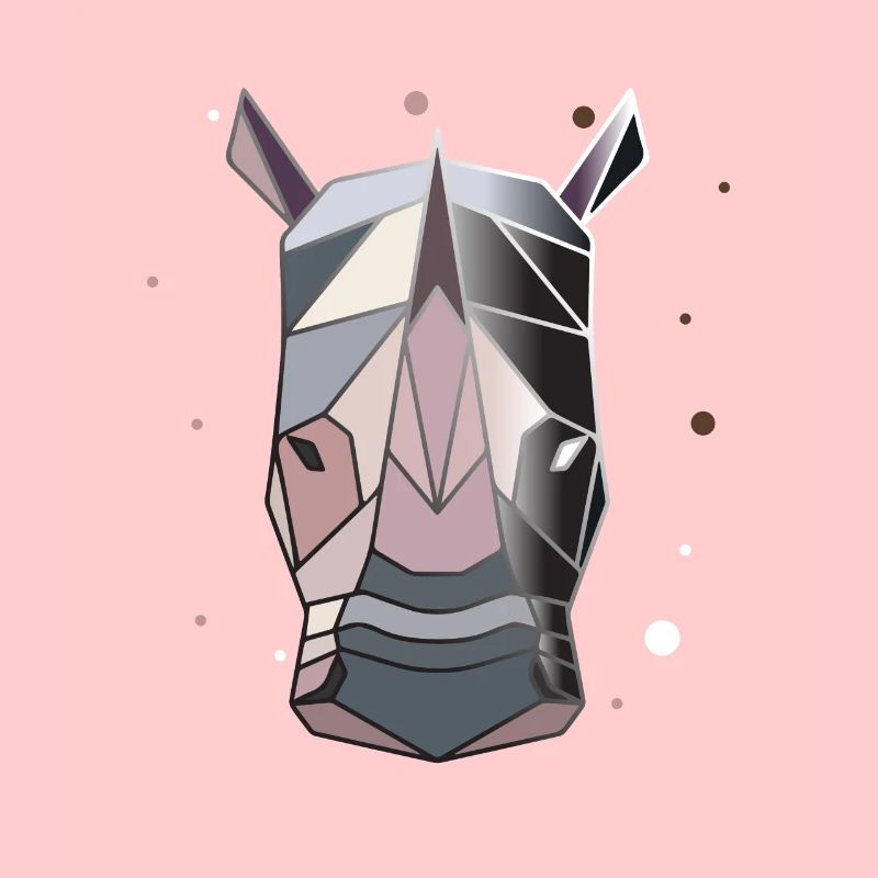Rhino Polygon Art Animal Geometry