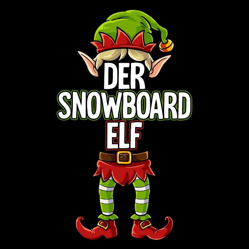 Snowboard Elf Partnerlook Weihnachten