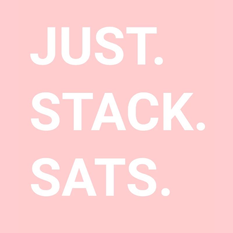 Just Stack Sats I BTC Bitcoin Crypto Gift